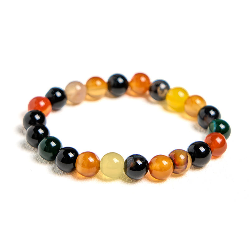 Buddha Stones Natuurlijke kleurrijke chalcedoon agaat harmonie Armband - image 6