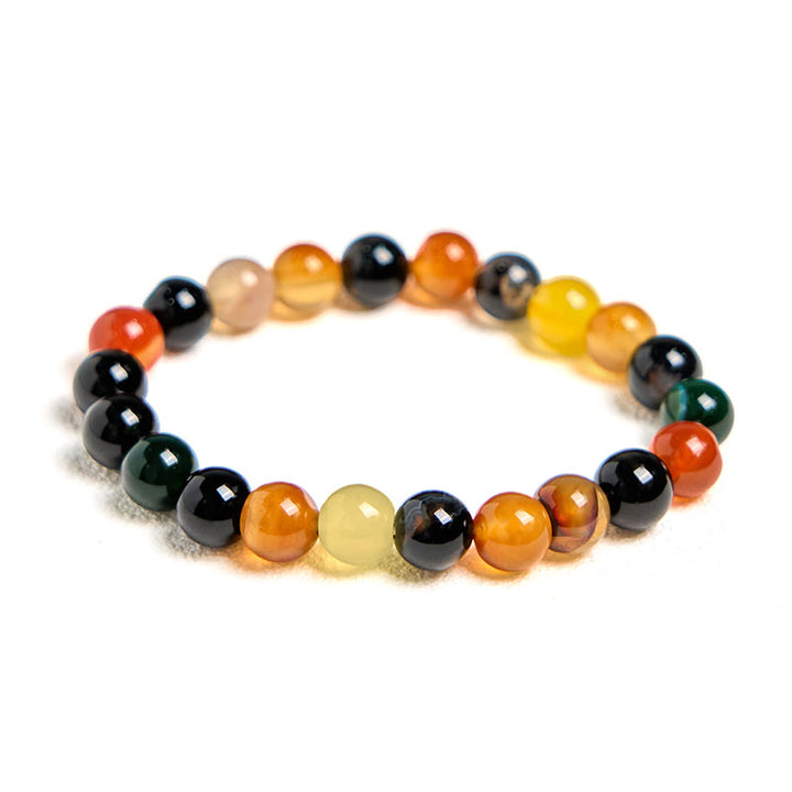 Buddha Stones Natuurlijke kleurrijke chalcedoon agaat harmonie Armband - image 6