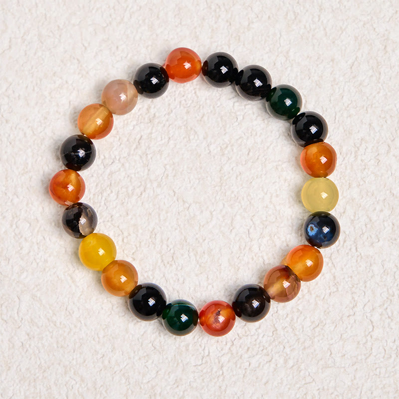 Buddha Stones Natuurlijke kleurrijke chalcedoon agaat harmonie Armband - image 5
