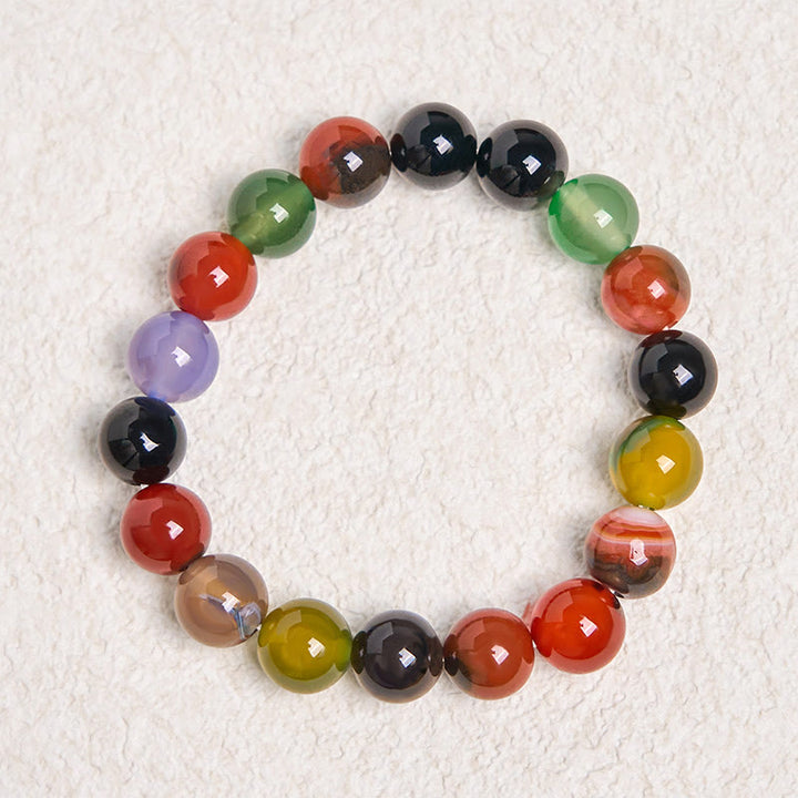 Buddha Stones Natuurlijke kleurrijke chalcedoon agaat harmonie Armband - image 13