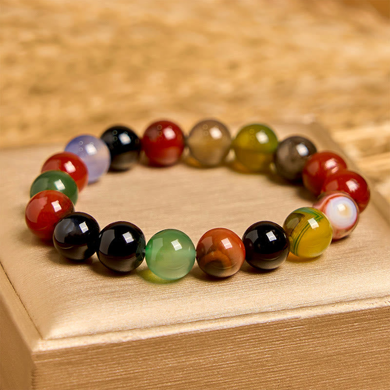 Buddha Stones Natuurlijke kleurrijke chalcedoon agaat harmonie Armband - 10mm(Polsomtrek 14-16 cm) - image 8