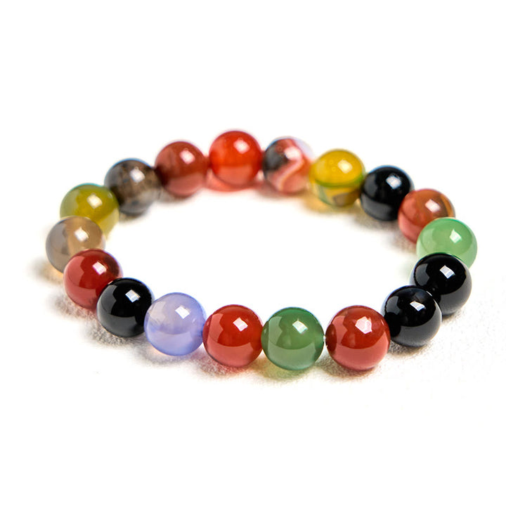 Buddha Stones Natuurlijke kleurrijke chalcedoon agaat harmonie Armband - image 14