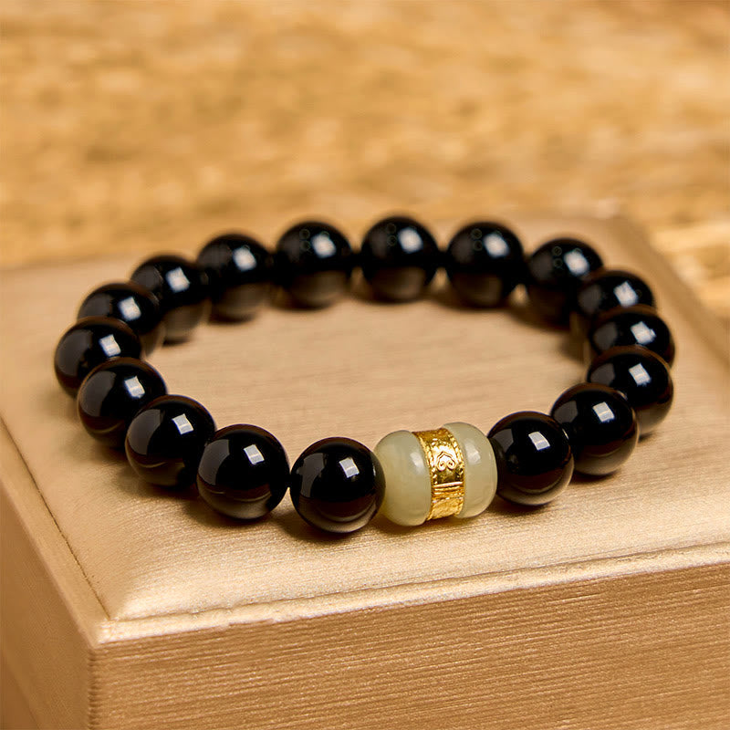 Buddha Stones Natuurlijke zwarte onyx jade Armband - image 2