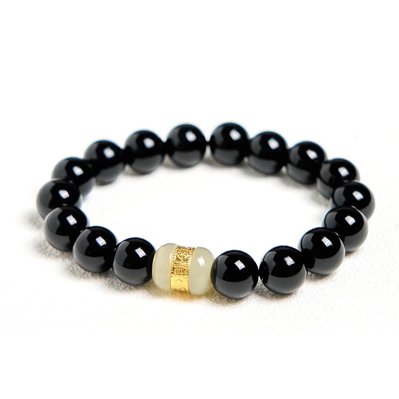 Buddha Stones Natuurlijke zwarte onyx jade Armband - image 1