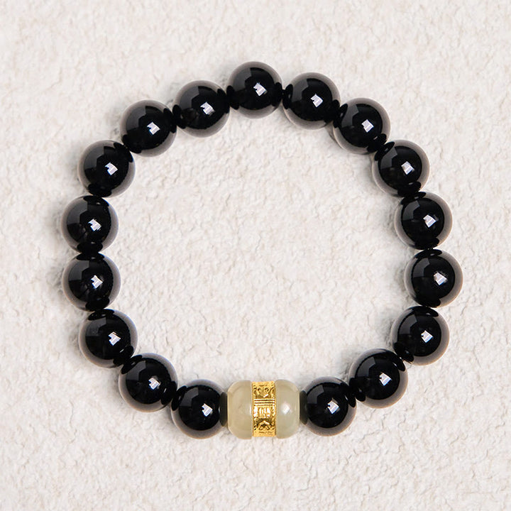 Buddha Stones Natuurlijke zwarte onyx jade Armband - image 5