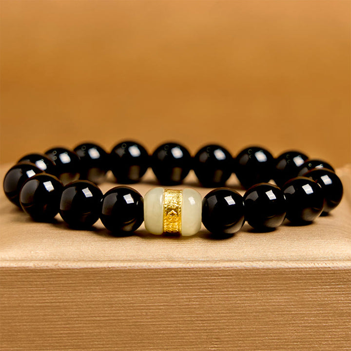 Buddha Stones Natuurlijke zwarte onyx jade Armband - image 3