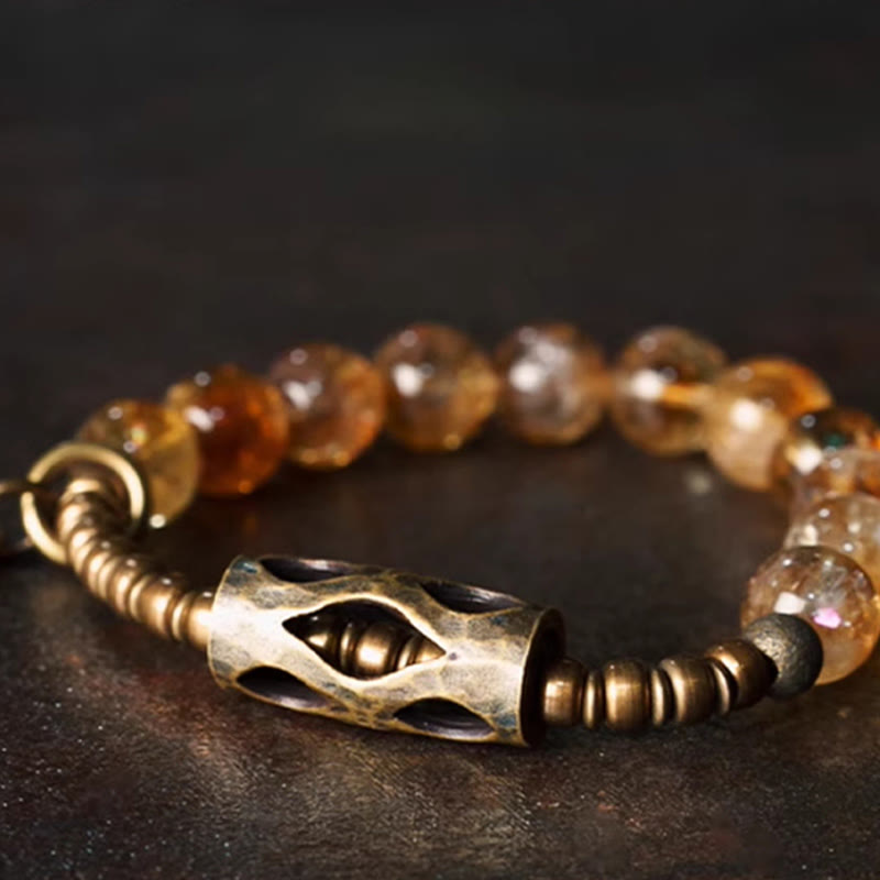 Buddha Stones Dagelijkse retro Armband met 10mm citrienkralen - image 9