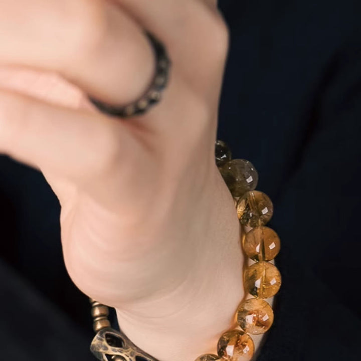Buddha Stones Dagelijkse retro Armband met 10mm citrienkralen - image 16
