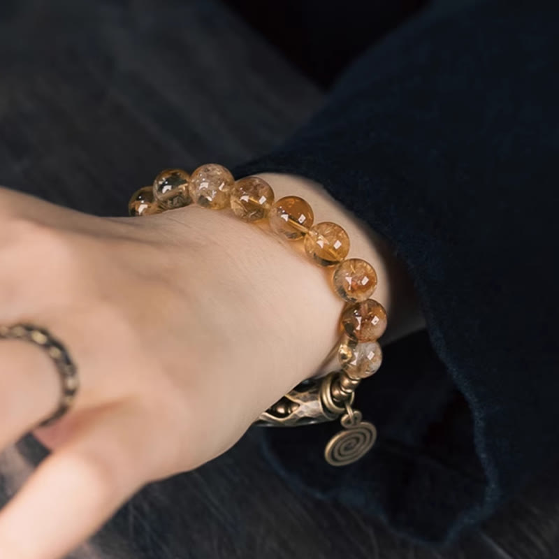 Buddha Stones Dagelijkse retro Armband met 10mm citrienkralen - image 15