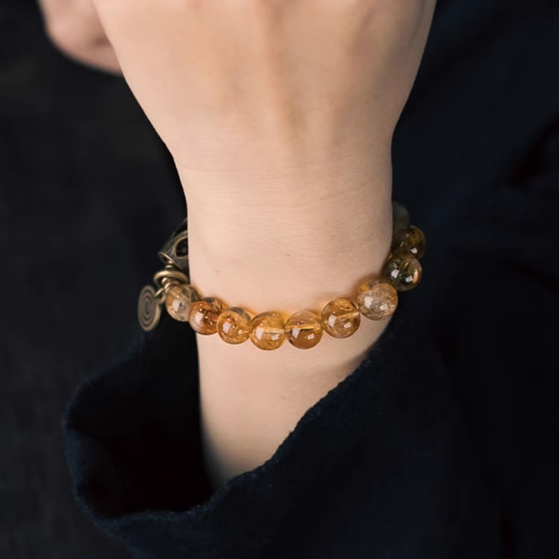 Buddha Stones Dagelijkse retro Armband met 10mm citrienkralen - image 14
