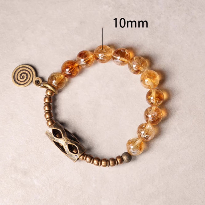 Buddha Stones Dagelijkse retro Armband met 10mm citrienkralen - image 7