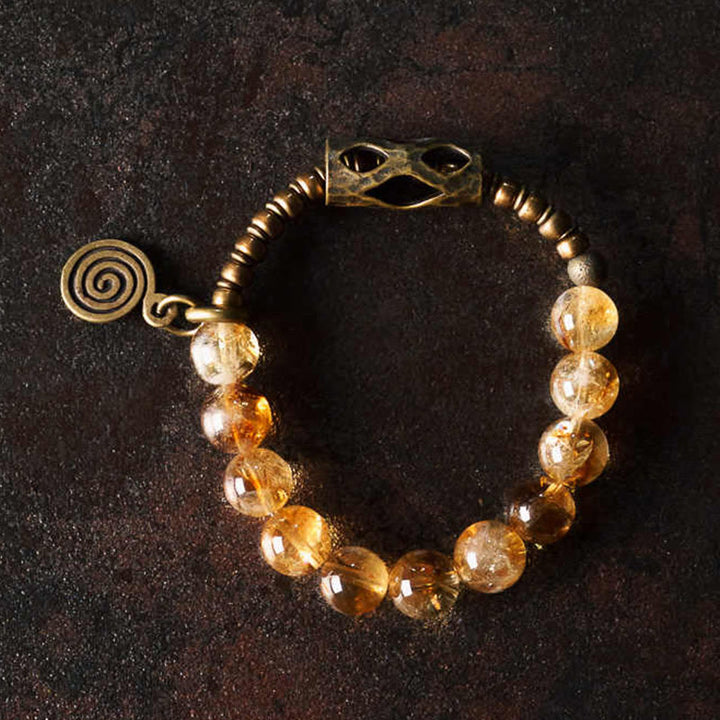 Buddha Stones Dagelijkse retro Armband met 10mm citrienkralen - image 3