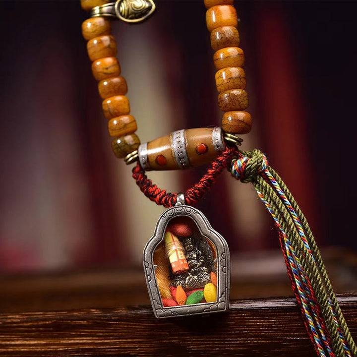 Buddha Stones Tibetaanse Mala met 108 kralen en kwastje van kameelbot - image 4