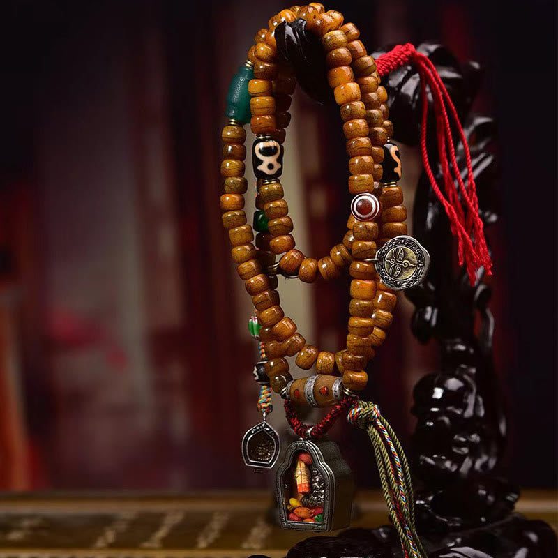 Buddha Stones Tibetaanse Mala met 108 kralen en kwastje van kameelbot - image 1