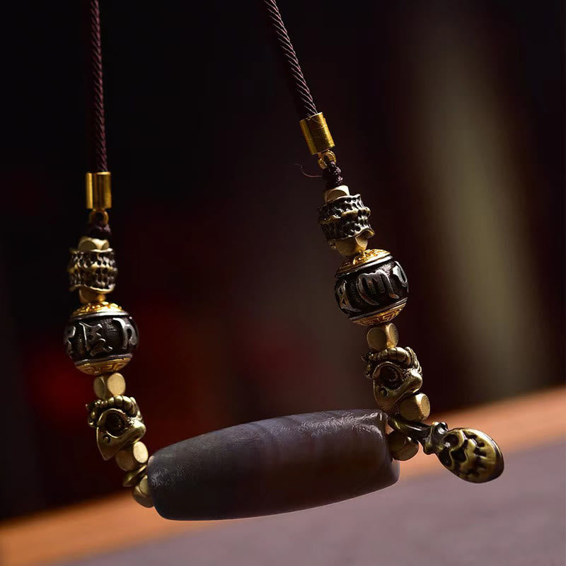 Buddha Stones Tibetaanse Dzi-kraal Om Mani Padme Hum beschermende Ketting - image 1