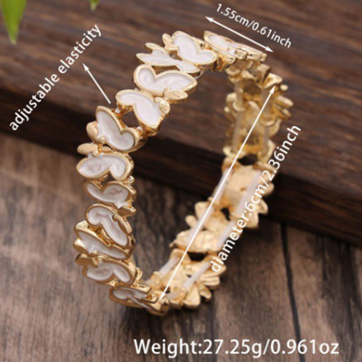 Buddha Stones Kleurrijke vlinder Bangle-armband van legering, elastisch - image 6