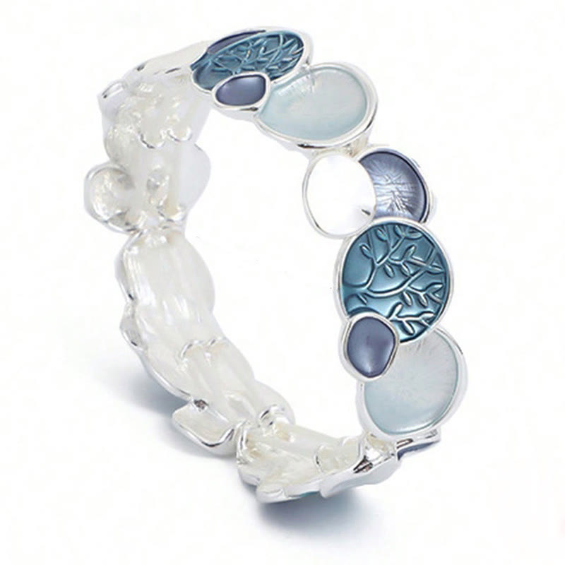 Buddha Stones De Levensboom Ronde Patroon Bangle-armband van Eenheid Legering, Elastisch - image 7