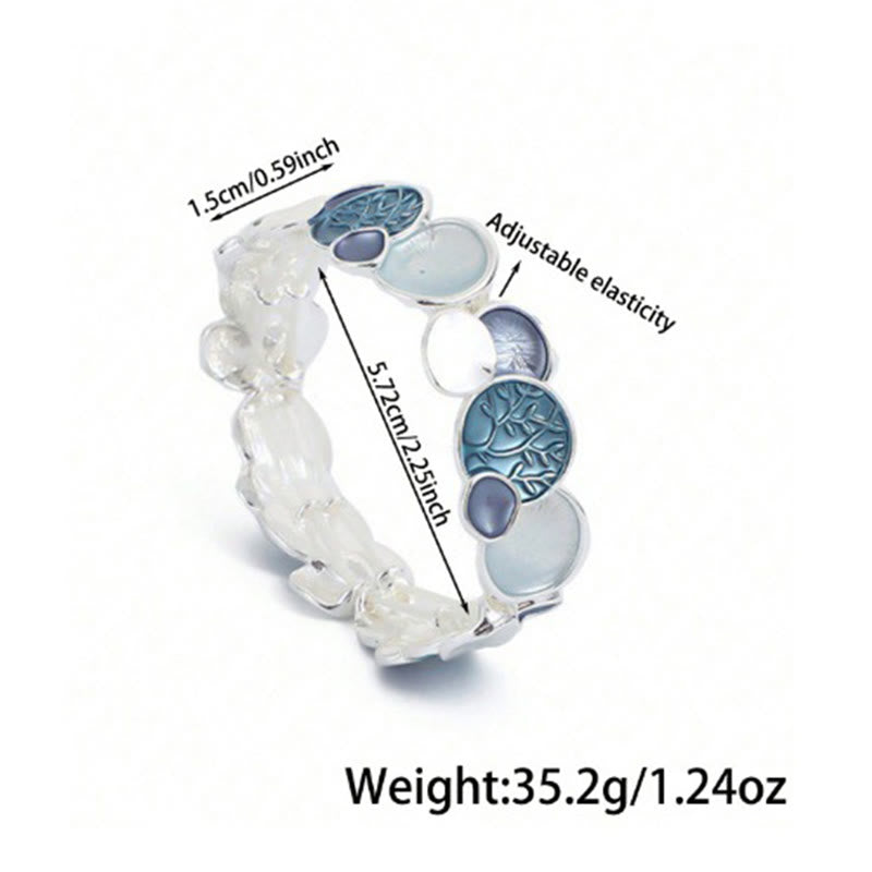 Buddha Stones De Levensboom Ronde Patroon Bangle-armband van Eenheid Legering, Elastisch - image 8