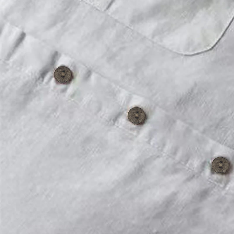 Buddha Stones Damesblouse met Lange mouw, effen knoopsluiting en Zakken - image 2