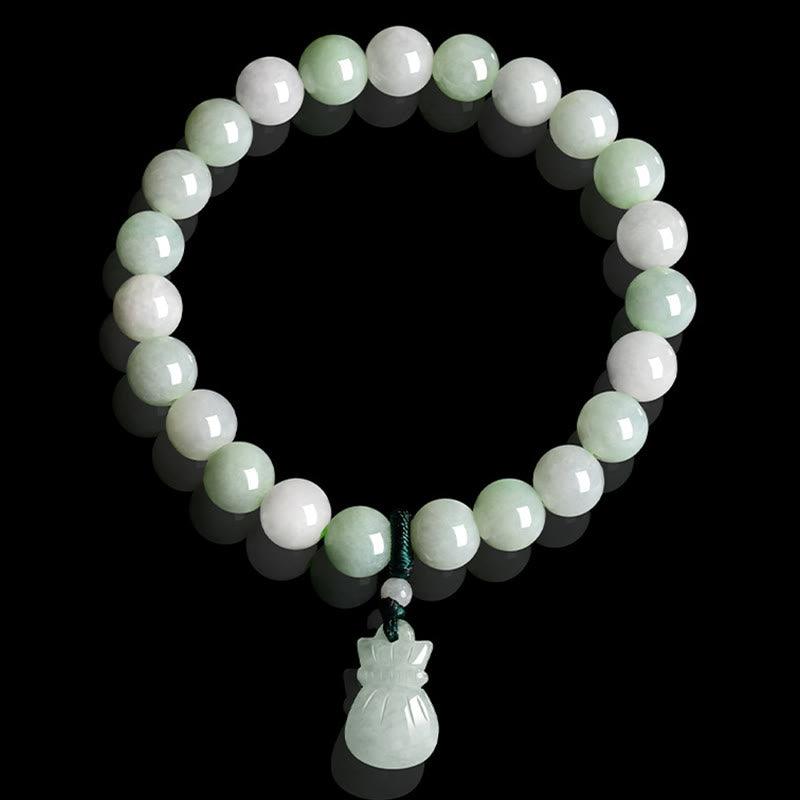 Buddha Stones Armband met geldzakje van natuurlijke jade - image 1
