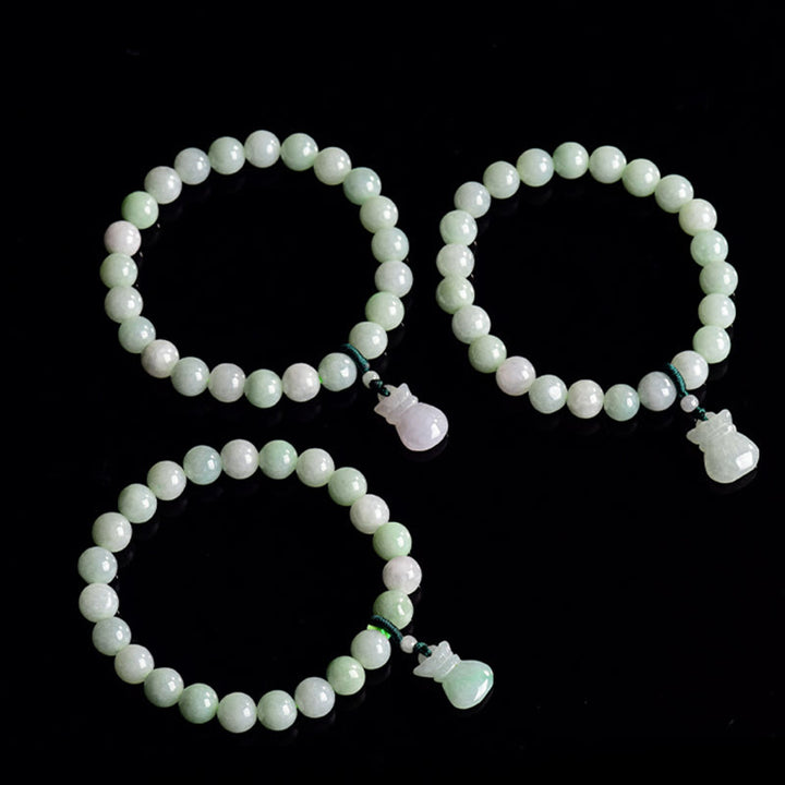 Buddha Stones Armband met geldzakje van natuurlijke jade - image 7