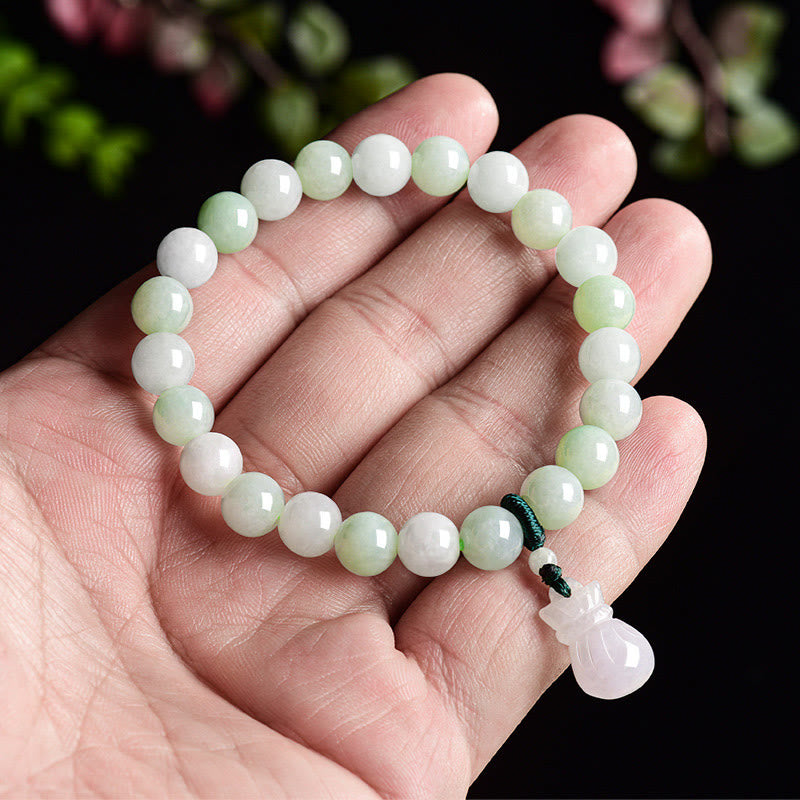 Buddha Stones Armband met geldzakje van natuurlijke jade - image 5