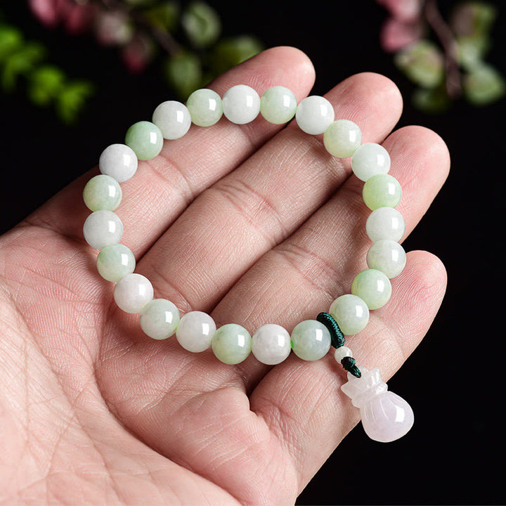 Buddha Stones Armband met geldzakje van natuurlijke jade - image 5