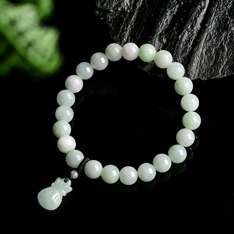 Buddha Stones Armband met geldzakje van natuurlijke jade - image 2