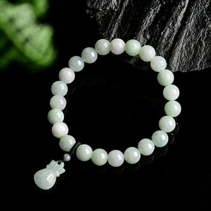 Buddha Stones Armband met geldzakje van natuurlijke jade - image 2