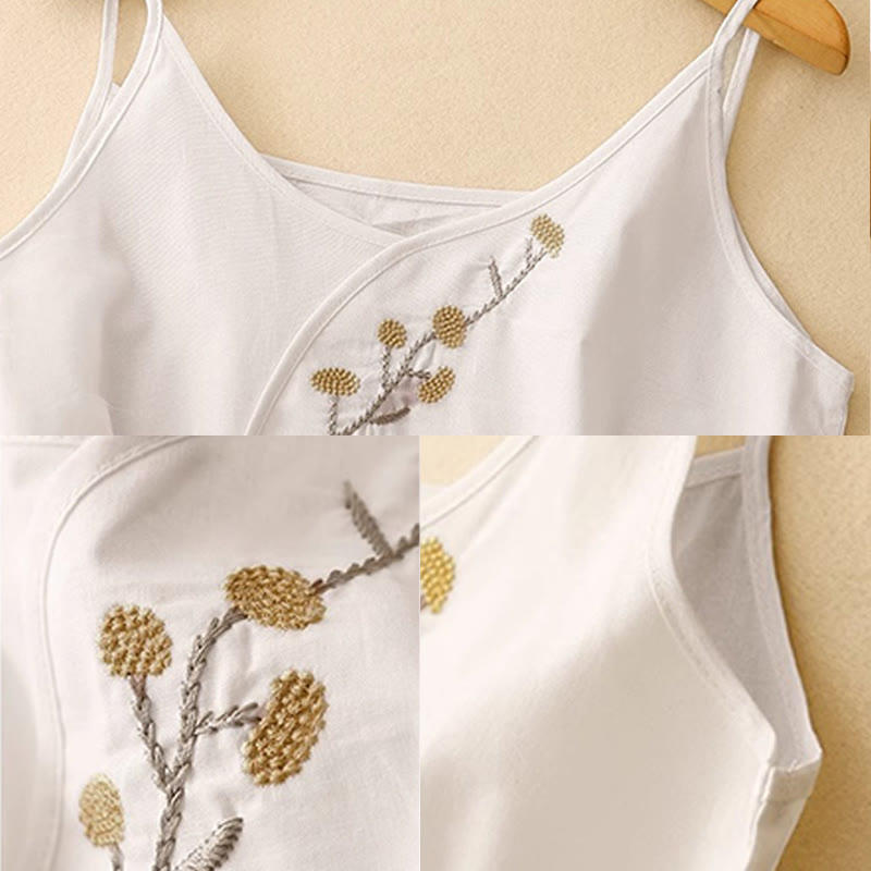 Buddha Stones Mouwloos damesvest met etnische borduursels en asymmetrisch design - image 9