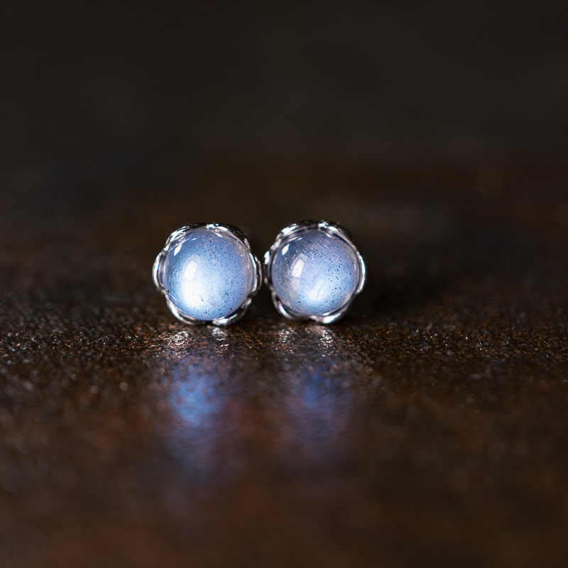 Buddha Stones 925 Sterling Zilveren Maansteen Positieve Oorbellen - image 2