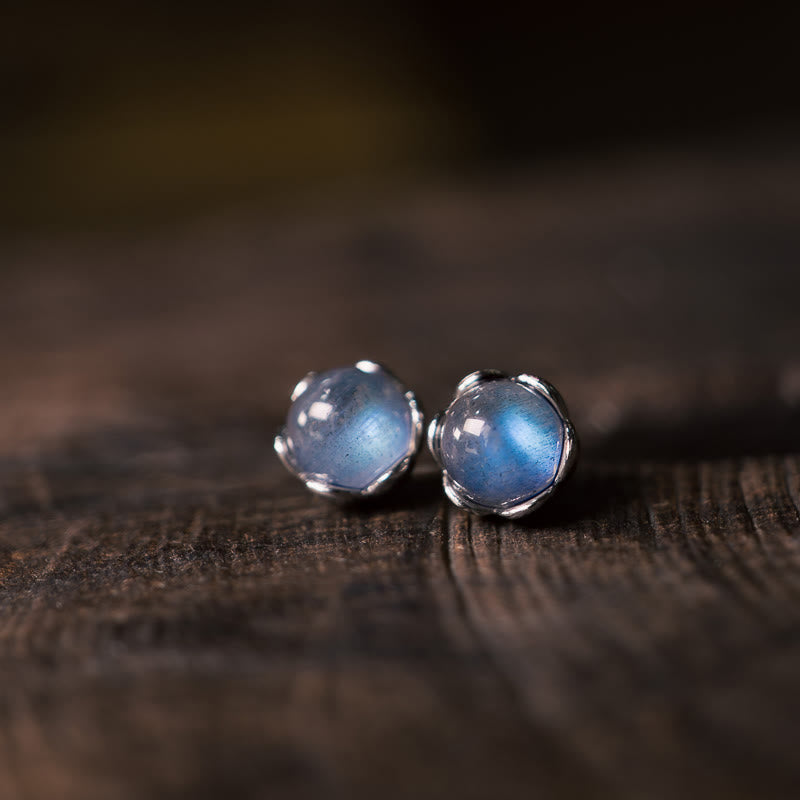 Buddha Stones 925 Sterling Zilveren Maansteen Positieve Oorbellen - image 1