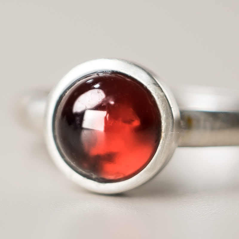 Buddha Stones Verstelbare Ring van natuurlijk 925 sterling zilver met granaat - image 3