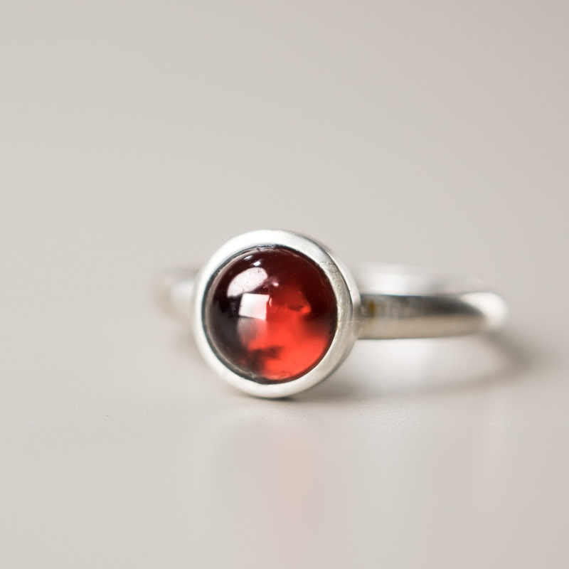 Buddha Stones Verstelbare Ring van natuurlijk 925 sterling zilver met granaat - image 1