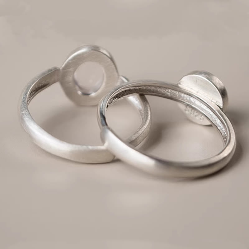 Buddha Stones Natuurlijke 925 sterling zilveren ring met roze kristal, verstelbare Ring - image 11