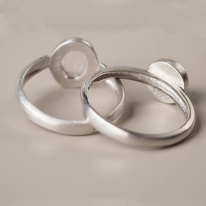 Buddha Stones Natuurlijke 925 sterling zilveren ring met roze kristal, verstelbare Ring - image 11