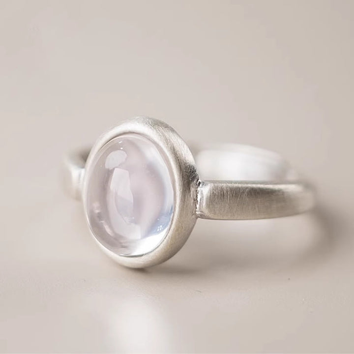 Buddha Stones Natuurlijke 925 sterling zilveren ring met roze kristal, verstelbare Ring - image 2