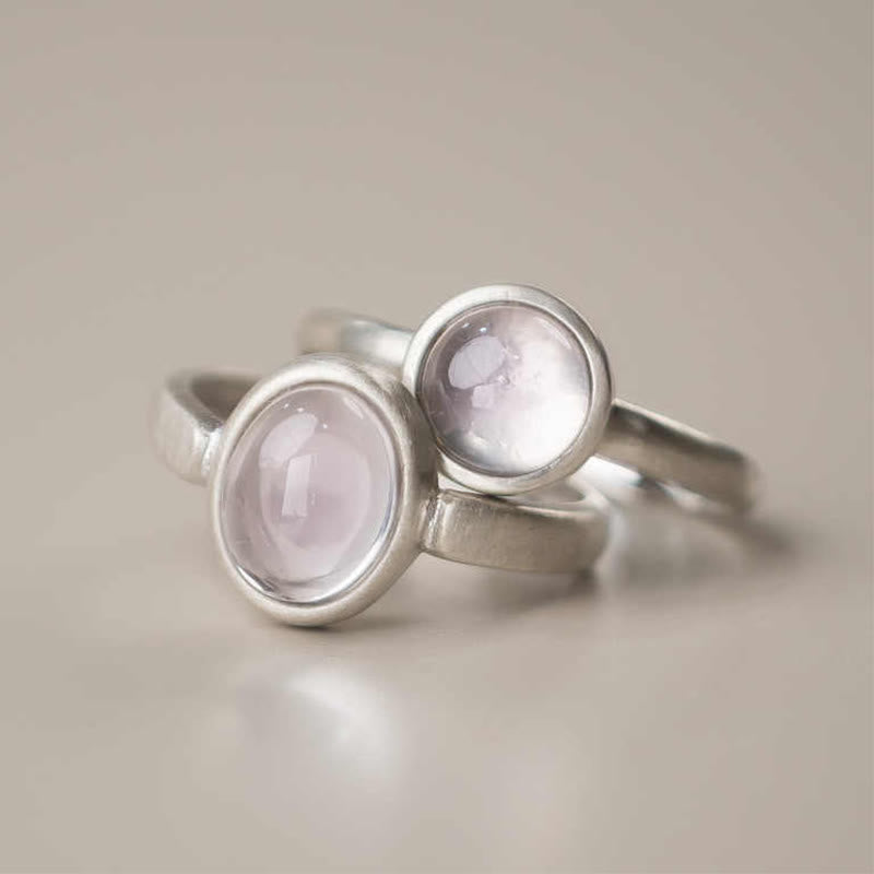 Buddha Stones Natuurlijke 925 sterling zilveren ring met roze kristal, verstelbare Ring - image 10