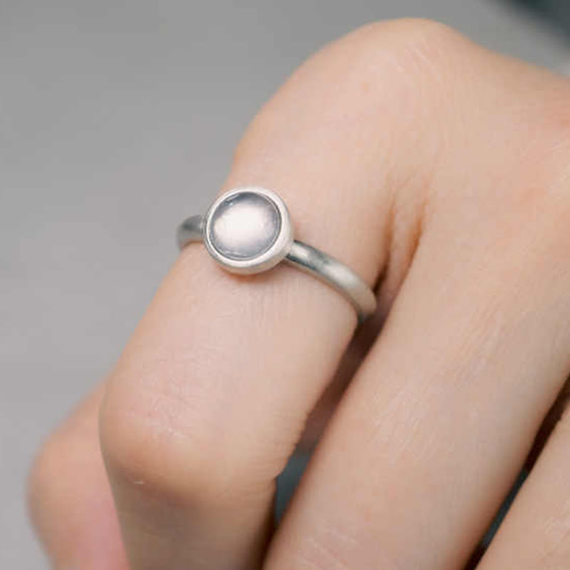 Buddha Stones Natuurlijke 925 sterling zilveren ring met roze kristal, verstelbare Ring - image 9
