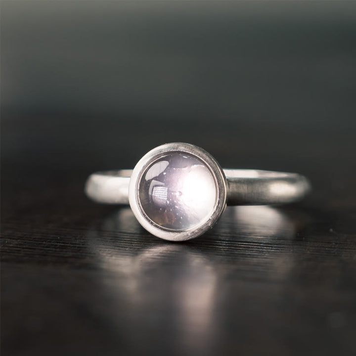 Buddha Stones Natuurlijke 925 sterling zilveren ring met roze kristal, verstelbare Ring - image 8