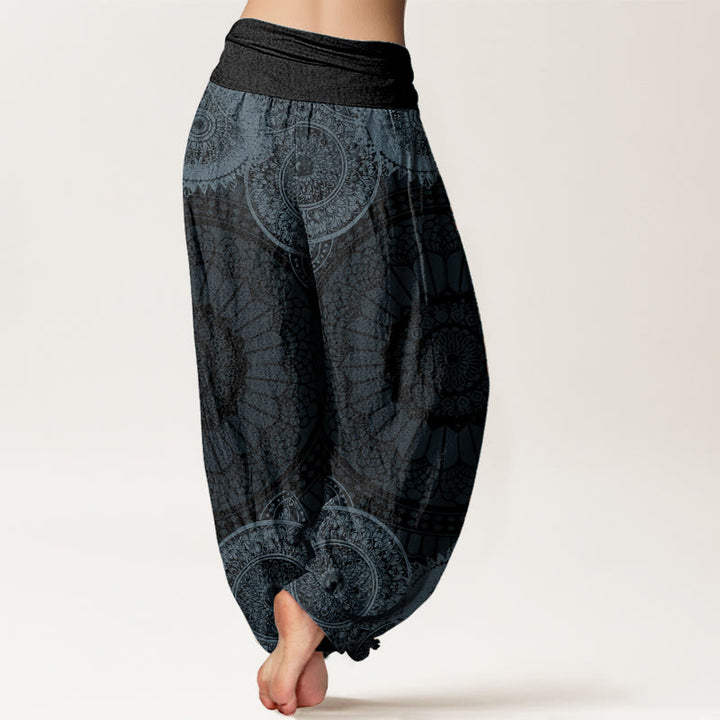 Buddha Stones Harembroek voor dames met elastische Taille en cirkelvormig mandala-design van 100% Cotton - image 7