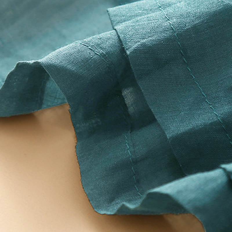 Buddha Stones Effen damesrok met elastische Taille , vetersluiting en Zakken - image 7