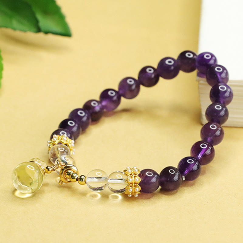 Buddha Stones Natuurlijke amethist citrien geldzak Armband - image 1