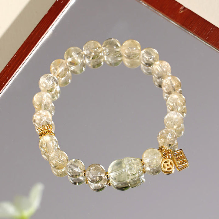 Buddha Stones Armband van natuurlijke citrien PiXiu koperen munt - image 3