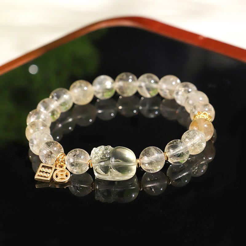 Buddha Stones Armband van natuurlijke citrien PiXiu koperen munt - image 1