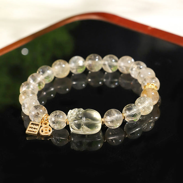 Buddha Stones Armband van natuurlijke citrien PiXiu koperen munt - image 1