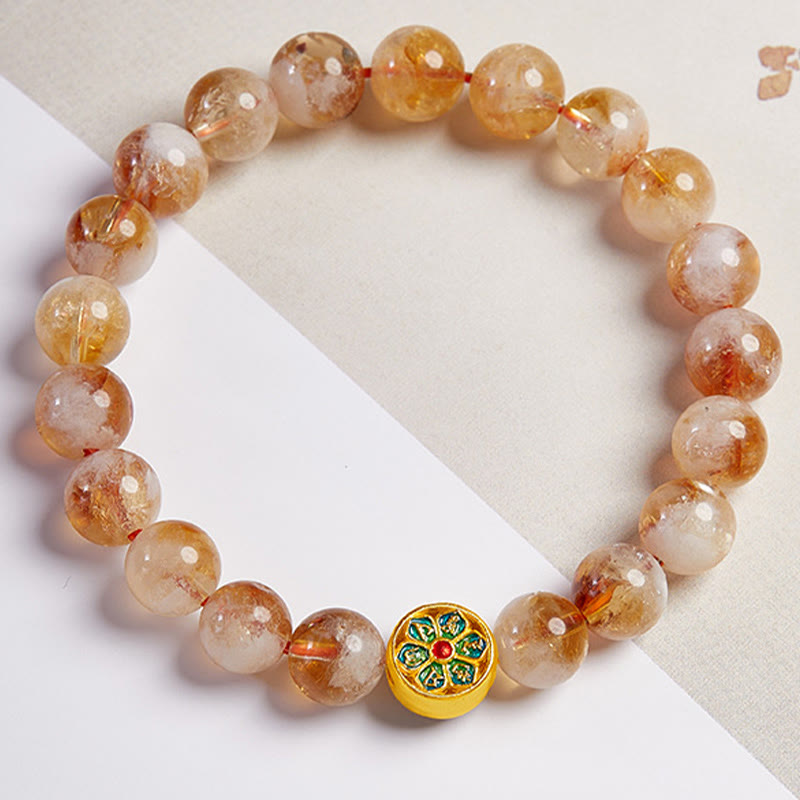 Buddha Stones 999 Sterling Zilveren Citrien Om Mani Padme Hum Armband - image 2