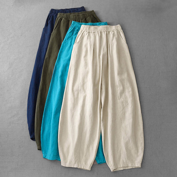 Buddha Stones Casual effen harembroek voor dames met Zakken - image 32