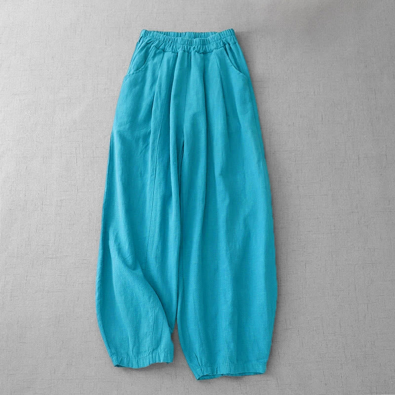 Buddha Stones Casual effen harembroek voor dames met Zakken - Donker turkoois - US8-10，UK/AU12-14，EU40-42 (2XL) - image 11