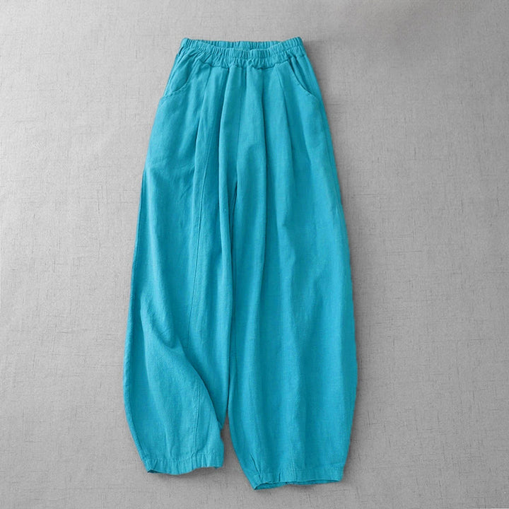 Buddha Stones Casual effen harembroek voor dames met Zakken - Donker turkoois - US8-10，UK/AU12-14，EU40-42 (2XL) - image 11